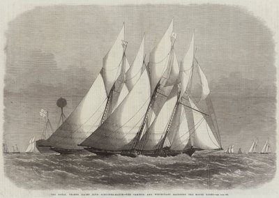 De Royal Thames Yacht Club Schooner-Match, de Cambria en Witchcraft ronden de Mouse Light door Edwin Weedon